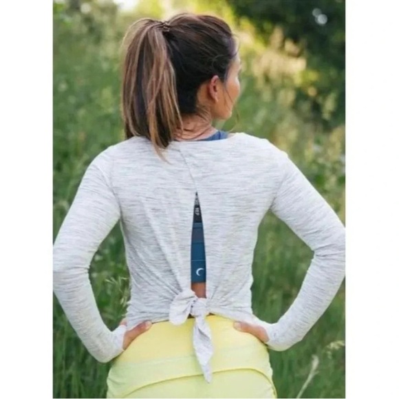 ZYIA Women's Heathered Gray Long Sleeve Sweatshirt XL active gym workout top - Picture 2 of 6